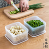 日本进口葱花保鲜盒冰箱，专用姜片大蒜收纳盒，可沥水食品密封储物盒