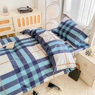 纯棉学生宿舍床上三件套床垫床单被套罩单人床上用品被子被褥全套