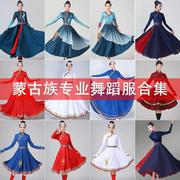 56个民族蒙古族舞蹈服女大裙摆，舞蹈裙表演演出服装艺考长裙