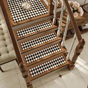 菱格玉兰实木楼梯垫踏步垫防滑地垫，家用室内转角阶梯式楼梯地毯