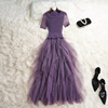 香芋小高级感独特别致法式网纱礼服裙子很仙的连衣裙紫色沙滩裙