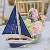 地中海风格单桅木质帆船模型家居摆件一帆风顺定制工艺船北欧美式