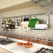 免打孔厨房挂件置物架304不锈钢，沥水碗架架壁挂式筷子厨具收纳