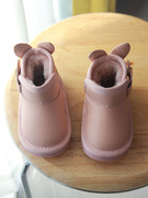 冬季12岁女宝宝棉鞋加绒加厚软底学步男婴儿防水小童保暖雪地靴3