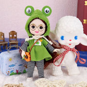 小玩偶可换衣服17厘米芭比娃娃套装衣服可爱娃娃玩具女宝宝娃衣