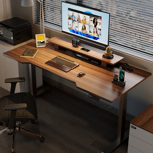 名造电动升降桌实木书桌，学习办公桌子工作，台电竞自动智能电脑桌m8