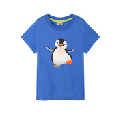 企鹅动物图案夏天短袖儿童装纯棉T恤小孩上衣亲子装学生班服