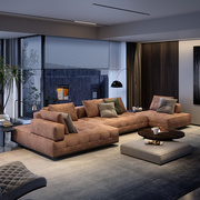 意式布艺沙发现代简约轻奢北欧风格别墅客厅家具组合网红沙发套装