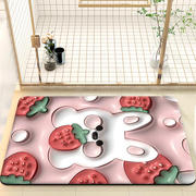 3d立体膨胀地毯可爱卡通浴室门口硅藻，泥地蹭脚吸水入户地毯