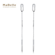 mabelle玛贝尔18k白金玫瑰金钻石，耳钉一对气质时尚简约