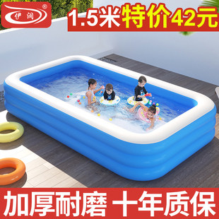 充气游泳池儿童家用水池大人小孩，折叠浴缸婴儿游泳桶戏水池宝宝