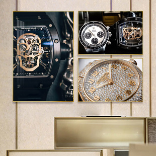 手表装饰画名表店钟表行奢侈品挂画世界名表现代时尚创意壁画