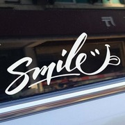 英文字母笑脸smileking车贴，车身摩托电动汽车装饰创意个性贴纸