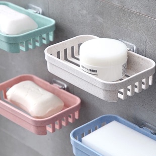 创意免打孔肥皂盒卫生间沥水壁挂香皂盒，浴室置物架单双层(单双层)肥皂架盒