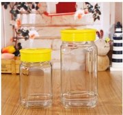 蜂蜜瓶玻璃瓶子1斤装pet食品罐2斤加厚透明包装蜜糖密封罐