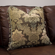 欧美美式客厅皮沙发抱枕套靠垫整套装设计样板房，进口豪华沙发枕套