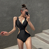 泳衣女士2024纯欲风黑色，连体性感比基尼露背显瘦高级感泡温泉