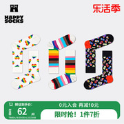 Happy Socks春秋款袜子女男袜多巴胺运动经典爱心彩色棉袜中筒袜