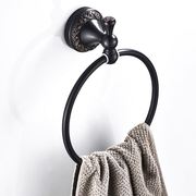 供应黑古铜拉丝18cm毛巾，环复古毛巾，挂架卫生间挂件黑色圆形毛巾架