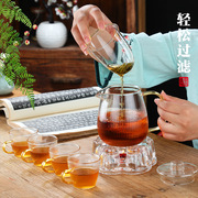 加厚玻璃泡茶壶耐热花草茶壶红茶，绿茶过滤内胆竖纹企鹅壶功夫茶具