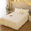 韩版床裙款床单枕套，床笠防滑固定床罩保护罩，纯色1.5米1.8米床垫款