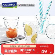 glasslock创意玻璃水杯餐厅钢化，透明耐热家用套装果汁茶饮品杯子