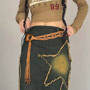 H家欧美女装 波西米亚民族风编织腰带休闲个性装饰腰链配连衣裙潮