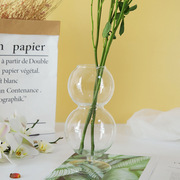 创意透明玻璃工艺品个性艺术，花瓶客厅装饰干花插花器