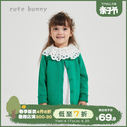 cutebunny2023秋装男女童，针织毛衣婴幼儿宝宝长袖开衫外套