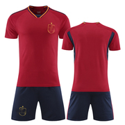 世界杯成人足球服套装西班牙队球衣男子比赛服定制印号组队服短袖