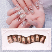 24片超美的裸粉色指甲贴可拆卸假指甲新娘美甲成品