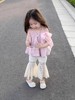 韩版女童2024夏季粉色蝴蝶结，吊带上衣女宝宝，透气蕾丝喇叭裤潮
