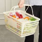 买菜篮子手提塑料框长方形收纳筐加厚购物框野餐篮超市购物篮大号