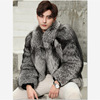 冬季时尚男士貂皮大衣狐狸，毛皮毛(毛皮毛)一体外套仿水貂毛短款潮夹克