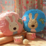 卡通珊瑚绒砂糖兔车载靠垫空调被毛毯车用抱枕两用儿童盖毯礼物
