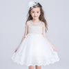 礼服公主女蓬蓬连衣裙，春白色童装，演出服花童裙儿童婚纱