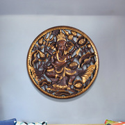东南亚木雕挂件泰国实木，花格墙饰挂件新中式象鼻，神玄关壁挂壁饰