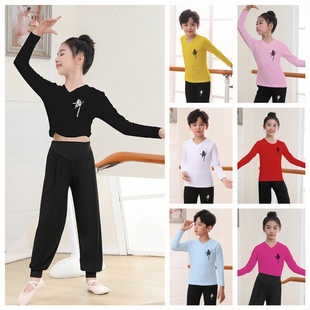 儿童舞蹈练功服男女童，中国舞拉丁舞裤子小孩舞蹈，上衣长袖秋季套装