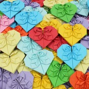 纯手工折纸爱心520礼物，心花怒放成品彩色折纸，diy创意爱心成品