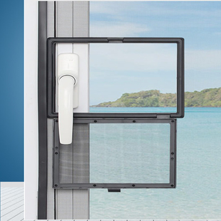 外开窗单独小窗口防蚊纱窗免打孔可解决把手顶住纱窗网磁性配件