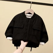 男童外套2024中小童学生棒球服黑色帅气韩版上衣春秋潮款夹克