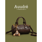 Auudre高级质感小众复古手提包包女2024春夏百搭斜挎包圆筒包