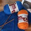 宝蓝色羊毛线手工编织中粗棒针毛线，毛衣外套围巾线材料，包羊毛(包羊毛)线团