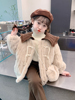 女童加绒外套2023韩版儿童冬装小香风衣服女孩冬季棉衣毛毛衣