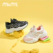 m1m2西班牙童鞋中大童儿童运动鞋加绒保暖男女童扭扭扣运动老爹鞋