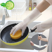 洗碗手套女防水橡胶薄款厨房，清洁耐用洗衣服塑胶胶皮家务手套