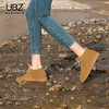 UBZ 防水低帮雪地靴女系带2023年女冬季短靴加绒羊毛面包棉鞋