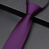 紫色男士领带易拉得懒人正装商务免打高端职业西装免打拉链式衬衫