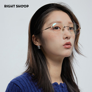 右店少女复古防眼镜蓝光，无边框韩版小红书平光防辐射眼镜