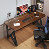 实木电脑桌台式家用书桌，写字台现代办公桌黑胡桃色，工作台简易桌子
